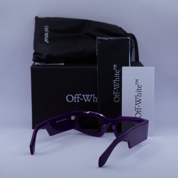 Off-White OERI141 CARY 3707 Rectangle Sunglasses – Purple/Grey - Picture 10 of 10